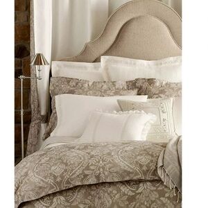 Ralph Lauren King Cecily Palmetto Botanical Print Tan Comforter